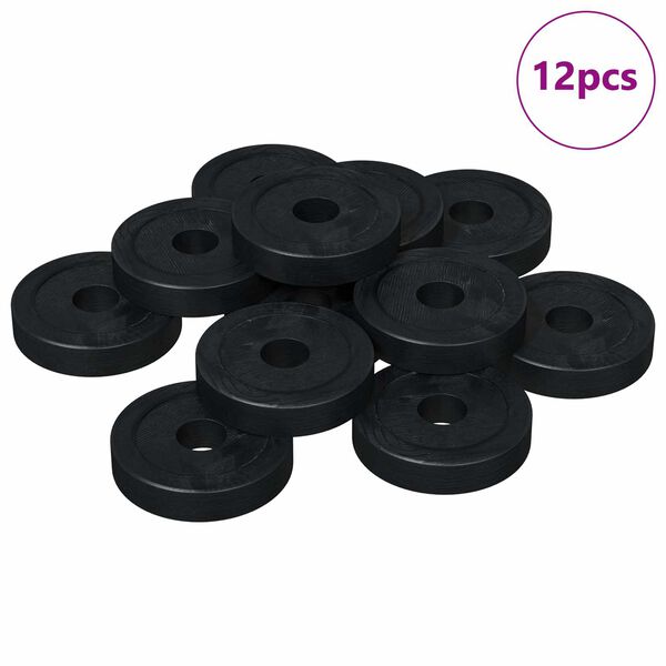 vidaXL compatible avec des rondelles plates 12 pcs Noir 15 x 4 x 3 mm
