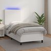vidaXL Sommier &agrave; lattes de lit avec matelas et LED Blanc 90x190 cm
