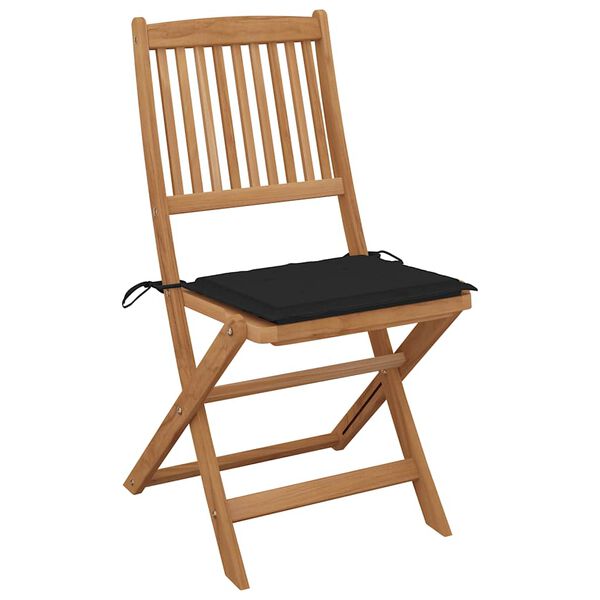 vidaXL Chaises pliables d'ext&eacute;rieur et coussins lot de 8 Bois d'acacia