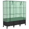 vidaXL Jardini&egrave;re de jardin avec couverture de serre et roues 3 pc PP