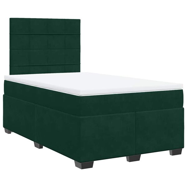 vidaXL Sommier &agrave; lattes de lit et matelas Vert fonc&eacute; 120x200cm Velours