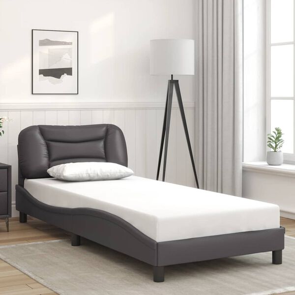 vidaXL Cadre de lit sans matelas Hvar gris 80x200 cm similicuir