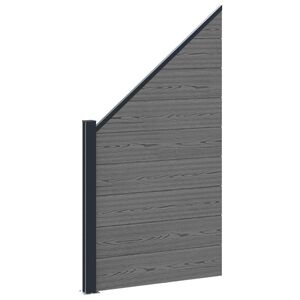 vidaXL Ensemble de Cl&ocirc;ture 95 x 180 cm WPC et Aluminium Gris