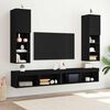 vidaXL Meuble TV 2 pcs Noir 30,5 x 30 x 102 cm Bois d'ingénierie