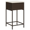 vidaXL Ensemble de bar de jardin 3 pcs et coussins brun r&eacute;sine tress&eacute;e