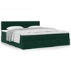 vidaXL Cadre de lit ottoman avec matelas vert fonc&eacute; 200x200 cm velours