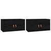 vidaXL Armoires murales 2 pcs Noir 60x30x30 cm Bois de pin massif