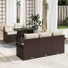 vidaXL Ensemble de canapé de jardin 6 pcs Marron Poly Rattan