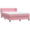 vidaXL Sommier &agrave; lattes de lit avec matelas rose 160x220 cm velours