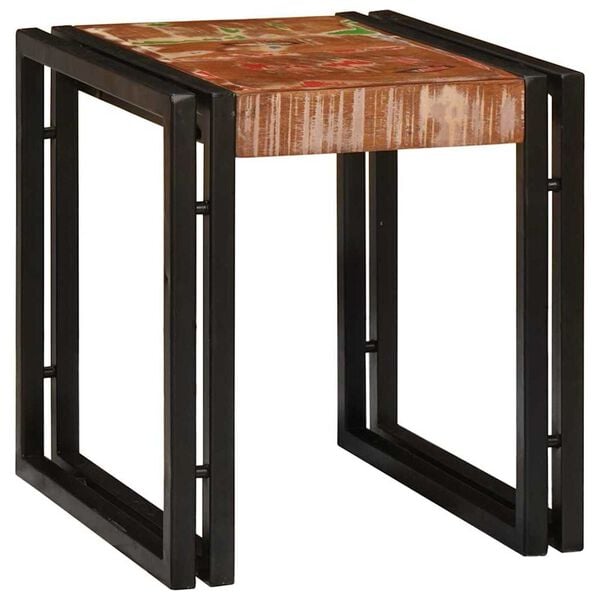 vidaXL Table Gigogne 3 pcs Marron et noir bois de récupération massif