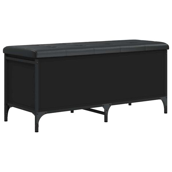 vidaXL Banc de rangement noir 102x42x45 cm bois d'ing&eacute;nierie