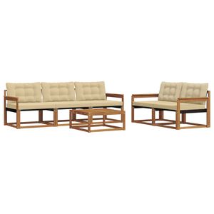 vidaXL Ensemble de canap&eacute;s d'ext&eacute;rieur 6 pcs Naturel et Beige