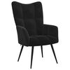 vidaXL Fauteuil relax avec tabouret en velours noir