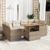 vidaXL Salon de jardin avec coussins 7 pcs beige r&eacute;sine tress&eacute;e