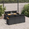vidaXL Salon de jardin avec coussins 7 pcs noir résine tressée acacia