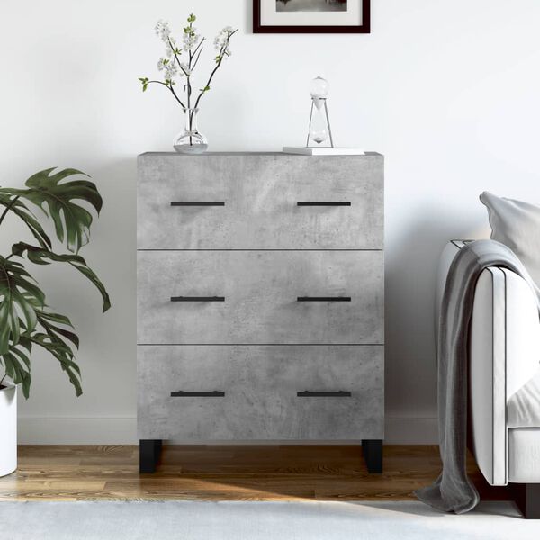 vidaXL Buffet gris b&eacute;ton 69,5x34x90 cm bois d'ing&eacute;nierie