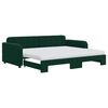 vidaXL Lit de jour avec gigogne et matelas vert fonc&eacute; 90x200cm velours