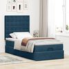 vidaXL Cadre de lit ottoman avec matelas bleu fonc&eacute; 100x200 cm velours