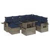 vidaXL Ensemble de canap&eacute; de jardin 8 pcs avec coussins gris r&eacute;sine tress&eacute;e