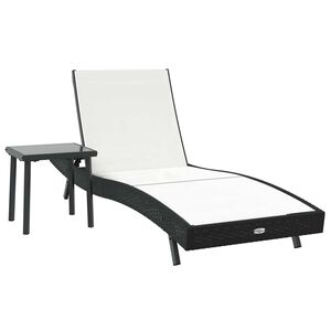 vidaXL Transat 2 pc polyrotin Noir et Blanc