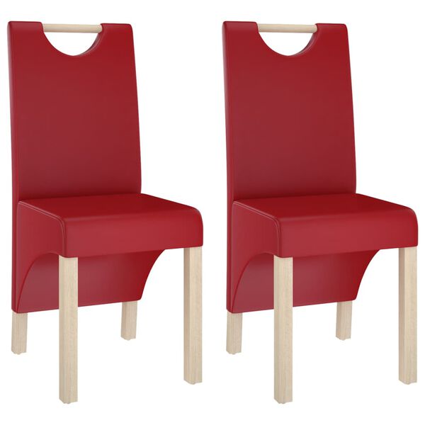 vidaXL Chaises &agrave; manger lot de 2 rouge bordeaux similicuir
