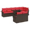 vidaXL Ensemble de canap&eacute; de jardin 9 pcs Marron Poly Rattan
