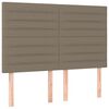 vidaXL T&ecirc;te de lit &agrave; LED Taupe 144x5x118/128 cm Tissu