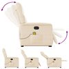 vidaXL Fauteuil inclinable de massage beige tissu microfibre
