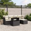 vidaXL Salon de jardin 6 pcs avec coussins noir r&eacute;sine tress&eacute;e