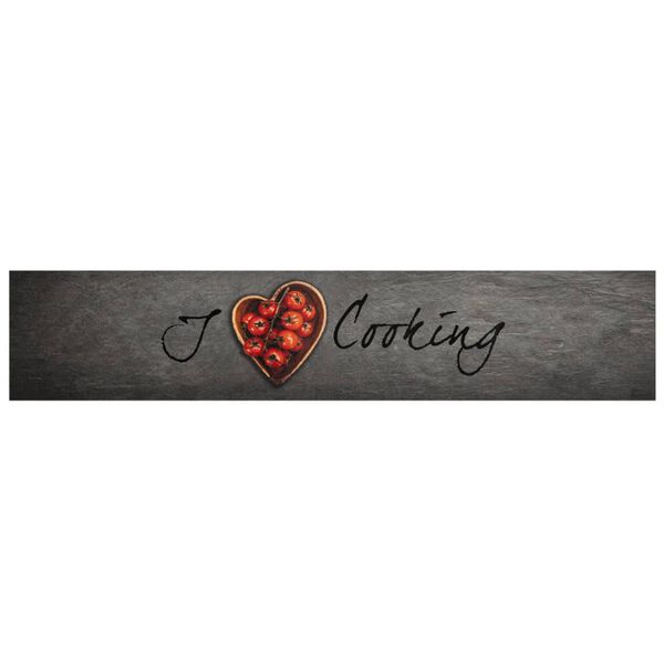 vidaXL Tapis de cuisine lavable texte Cooking 60x300 cm velours