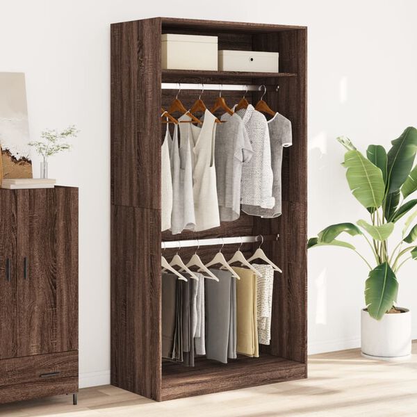 vidaXL Garde-robe chêne marron 100x50x200 cm bois d'ingénierie