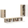 vidaXL Ensemble meuble TV 4 pcs Ch&ecirc;ne Sonoma Bois d'ing&eacute;nierie