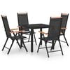 vidaXL Ensemble &agrave; manger de jardin 5 pcs aluminium noir