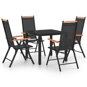 vidaXL Ensemble &agrave; manger de jardin 5 pcs aluminium noir