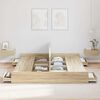 vidaXL Cadre de lit avec rangement Chêne Sonoma 200 x 200 cm