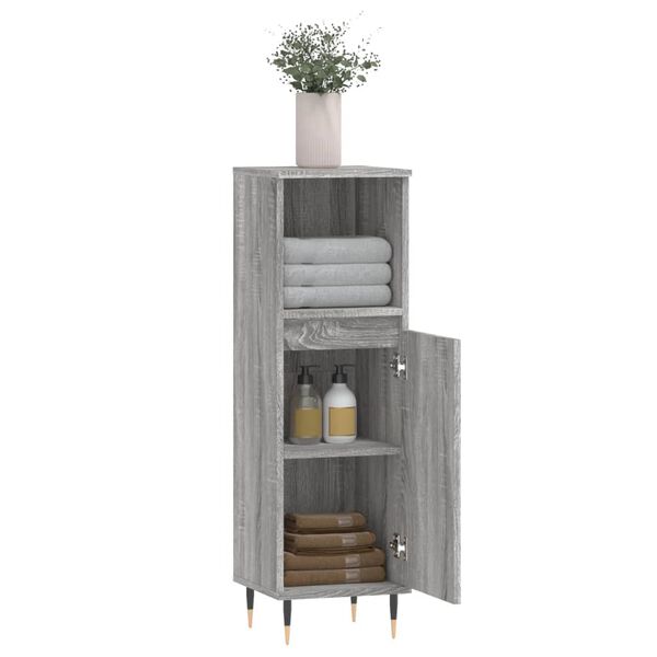 vidaXL Armoire salle de bain sonoma gris 30x30x100 cm