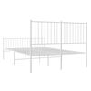 vidaXL Cadre de lit métal sans matelas et pied de lit blanc 135x190 cm