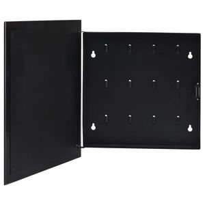 vidaXL Bo&icirc;te &agrave; cl&eacute;s avec panneau magn&eacute;tique Noir 35x35x4 cm