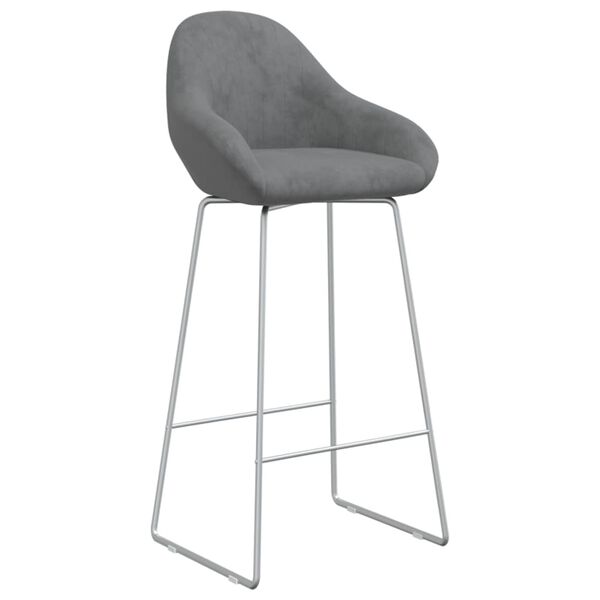 vidaXL Tabourets de bar lot de 2 gris clair velours