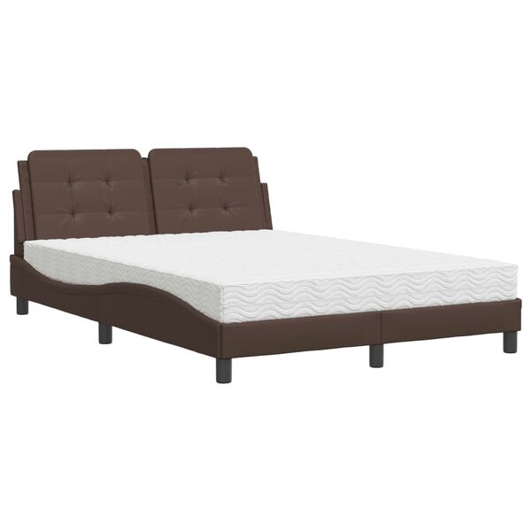 vidaXL Cadre de lit sans matelas Zadar marron 140x190 cm similicuir