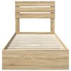 vidaXL Lit de Rangement Ch&ecirc;ne Sonoma 90 x 190 cm Bois d'ing&eacute;nierie