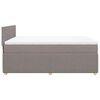 vidaXL Sommier &agrave; lattes de lit avec matelas Taupe 140x200 cm Tissu