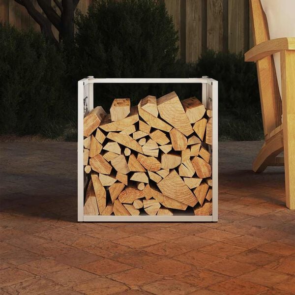 vidaXL Portant de bois chauffage blanc 40x40x40 cm