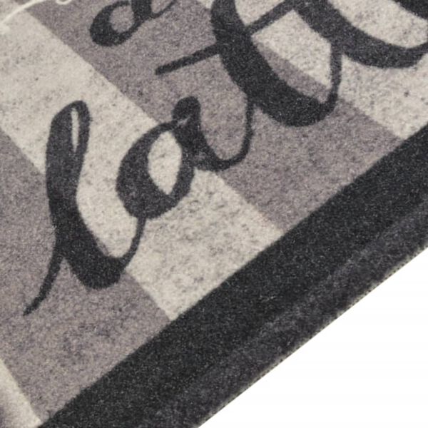 vidaXL Tapis de cuisine lavable impression café noir 45x150 cm velours