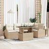 vidaXL Ensemble de canap&eacute; de jardin 6 pcs Beige Poly rotin
