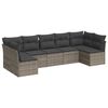 vidaXL Salon de jardin avec coussins 7 pcs gris r&eacute;sine tress&eacute;e
