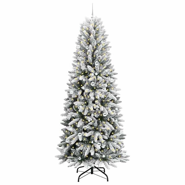 vidaXL Sapin de No&euml;l artificiel avec 300 LED avec support Blanc 240 cm