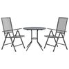 vidaXL Ensemble de chaises de jardin inclinables 3 pcs anthracite