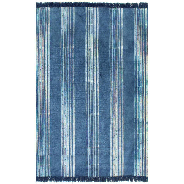 vidaXL Tapis Kilim Coton 160 x 230 cm avec motif Bleu