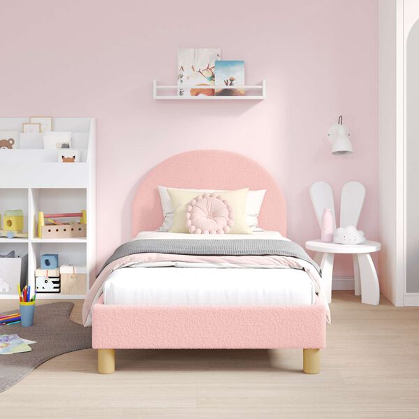 vidaXL Cadre de lit pour enfants avec t&ecirc;te de lit Rose 80 x 160 cm